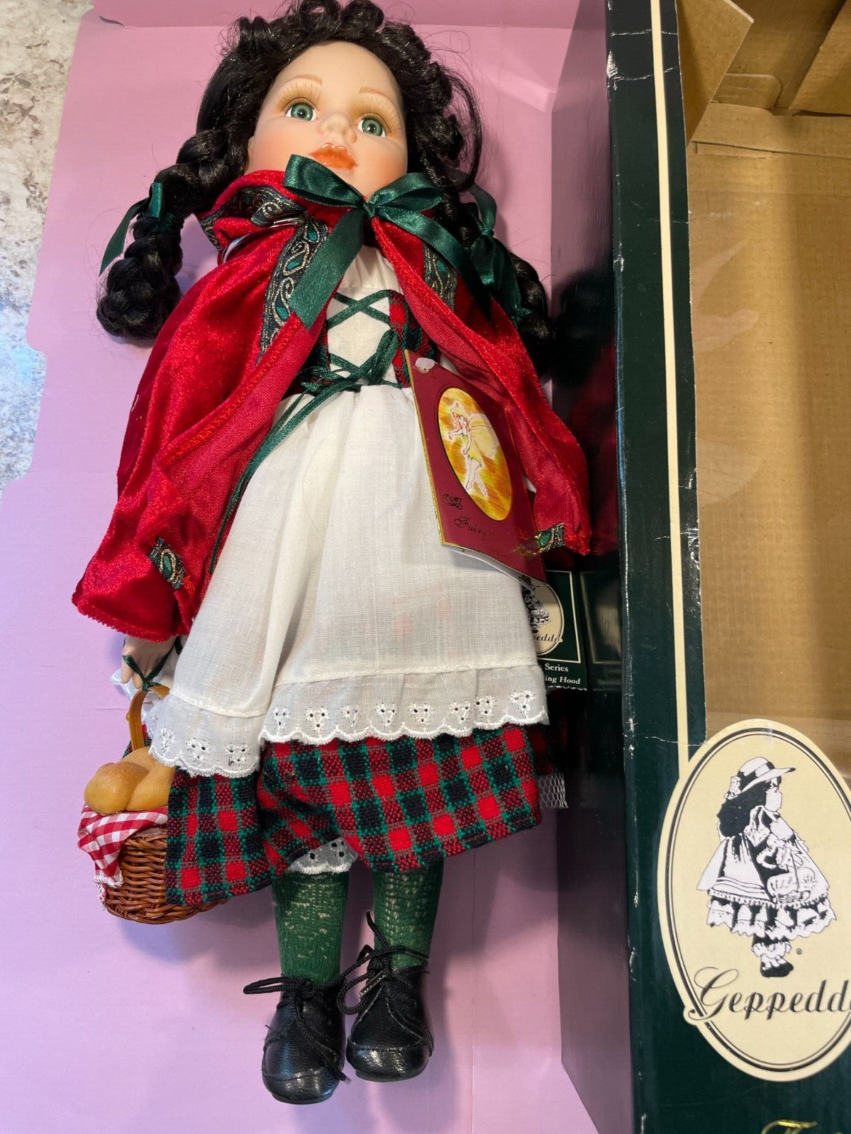 Geppeddo Porcelain Doll Little Red Riding Hood Fairy Tale Series IN BOX w/ TAGS