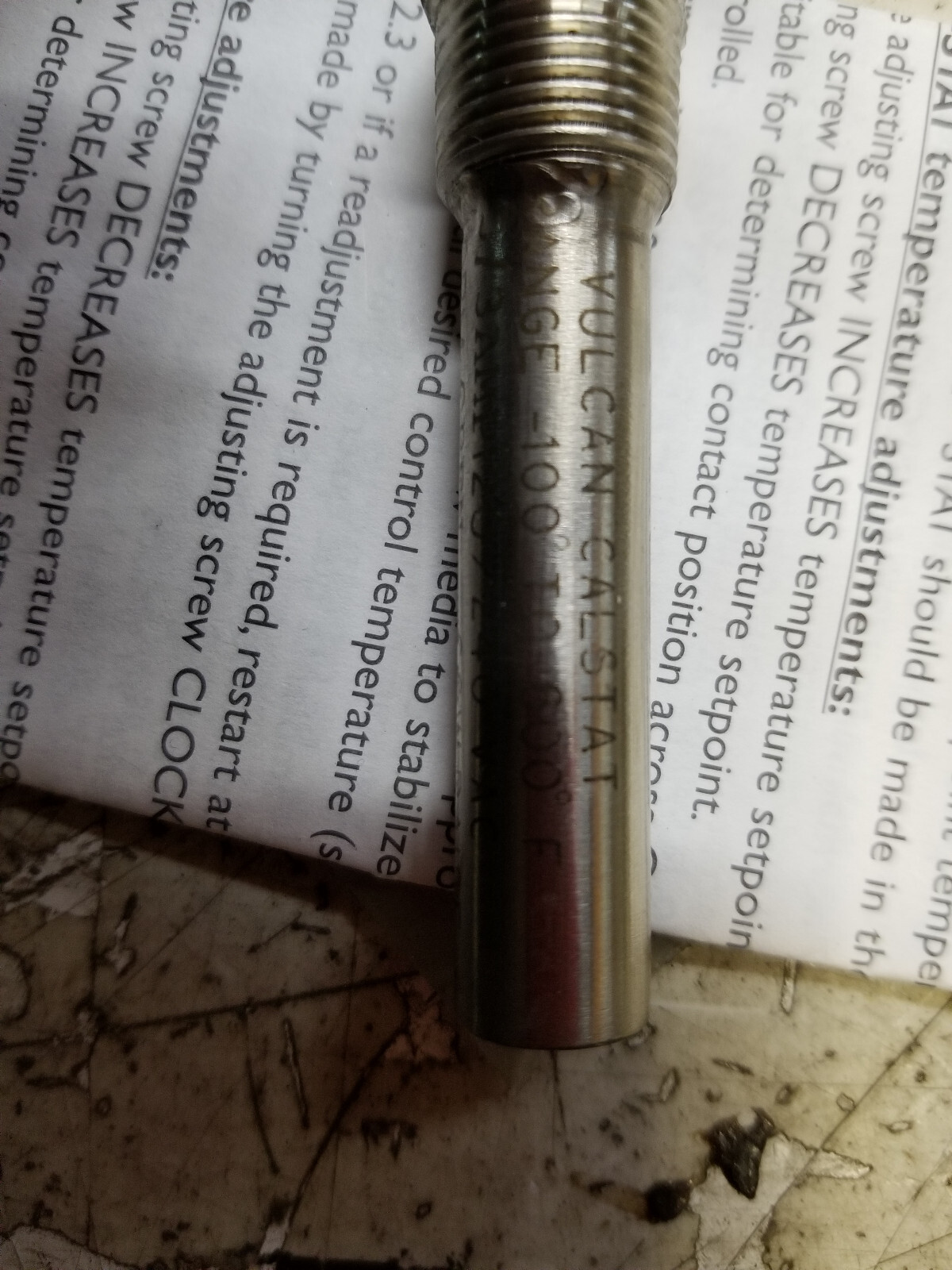 VULCAN 2E942 THERMOSTAT 100-500 DEG F, 3/8 NPT - Picture 7 of 7