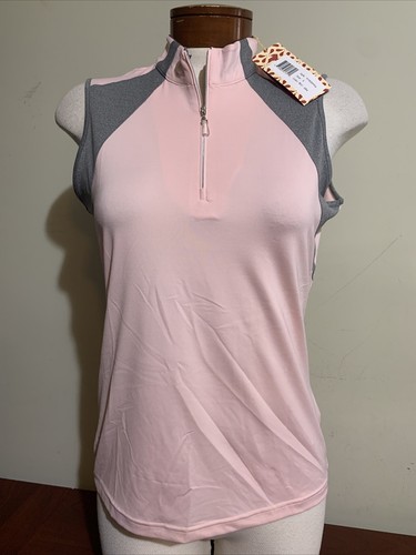 トップス haii Sport Haley Blush Pink Ladies Small sleeveless Golf 1/4 Zip
