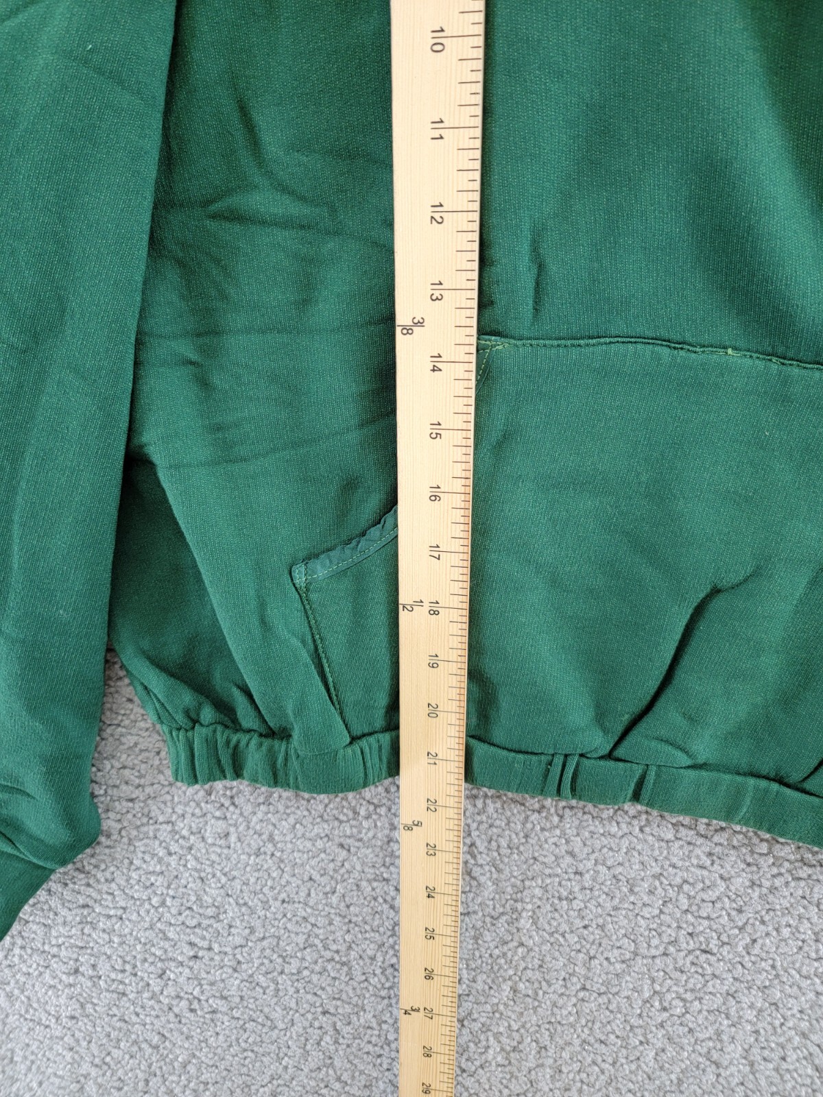 Monrow Super Soft Fleece V-Neck Hoodie Women's L Evergreen