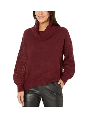 Женский темно-бордовый свитер VINCE CAMUTO Heather с капюшоном и длинным рукавом для работы XS