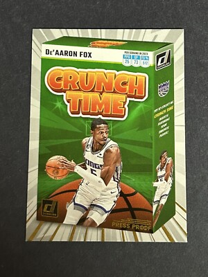 2023-24 Donruss Crunch Time Press Proof De'Aaron Fox #3 Sacramento Kings