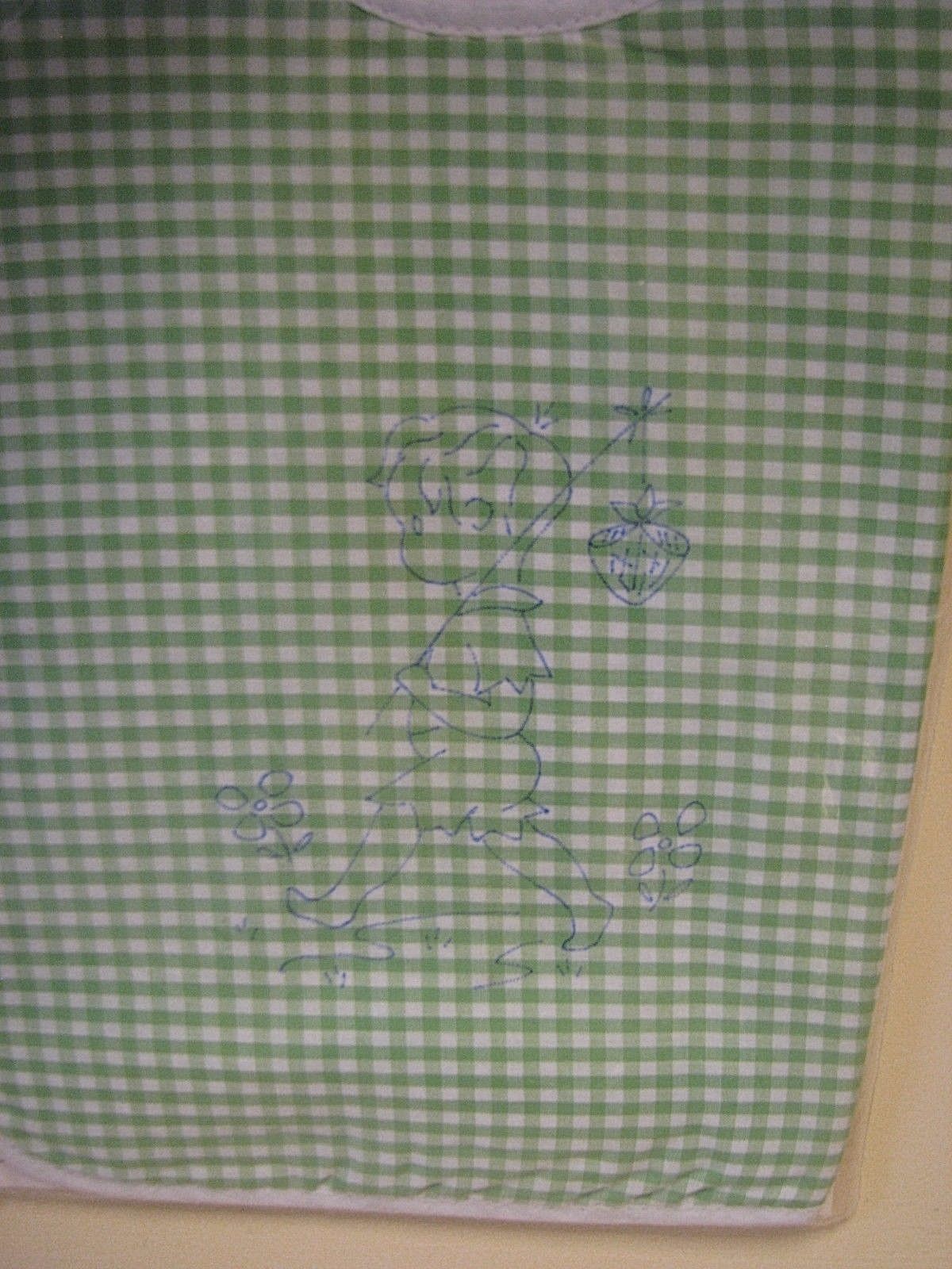 VINTAGE WONDER ART GREEN JUMBO BIB BOY WITH KNAPSACK TO EMBROIDER #1583 NEW