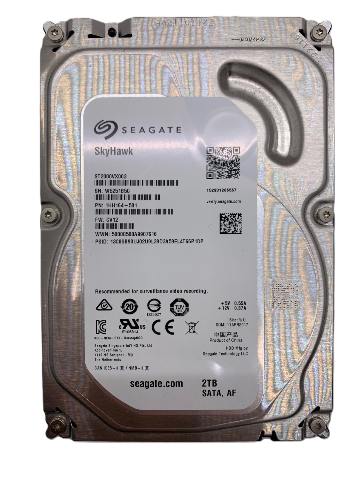 Seagate ST2000VX003（3.5インチ HDD 2TB） Seagate ST2000VX003 2TB Surveillance 3.5 HDD Hard Drive