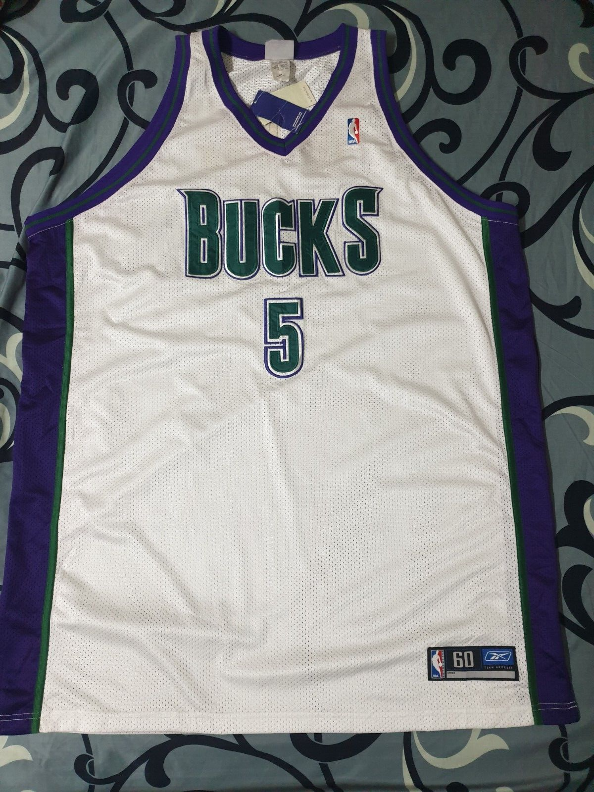 Milwaukee Bucks Tim Thomas #5 Basketball-NBA Reebok Jersey Size60