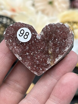 Natural Red Amethyst Sparkly Heart Geodes L@@K Free ship & Gift