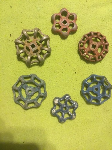 VTG ~ Valve Handles ~ Aluminum ~ Lot of 6 ~ Industrial Steampunk Art Supplies
