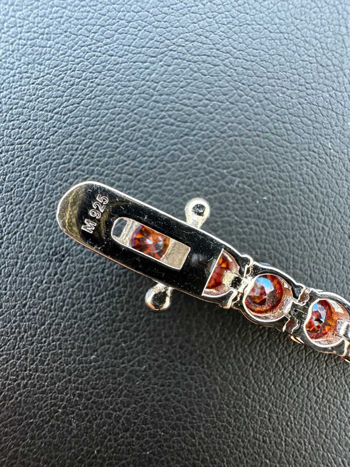 Pre-owned Silver Real Iced Ruby Red Moissanite 5mm Tennis Bracelet 925  Pass Diamond Test