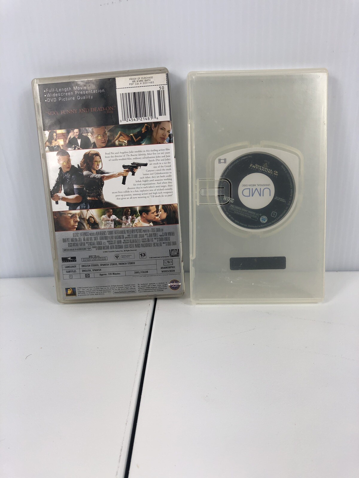 psp movies umds mr an mrs smith an national treasuers two lot of 2 preowned