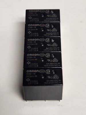 LOT OF 5 OMRON G5Q 14 DC24V 5 AMP 30 VDC 24 VDC 10 AMP 250 VAC 10 Relay 2071C8