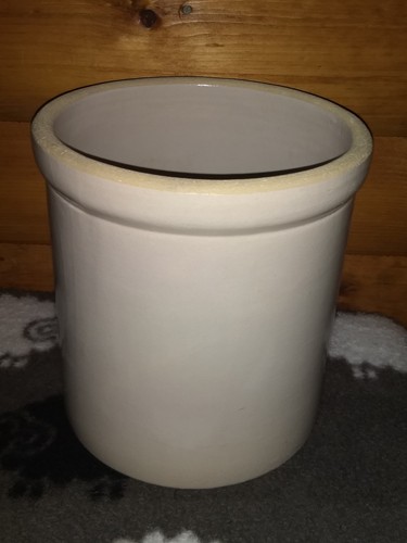 Antique 3 Gallon Stoneware Crock Blue Crown Robinson Ransbottom, Excellent Cond.