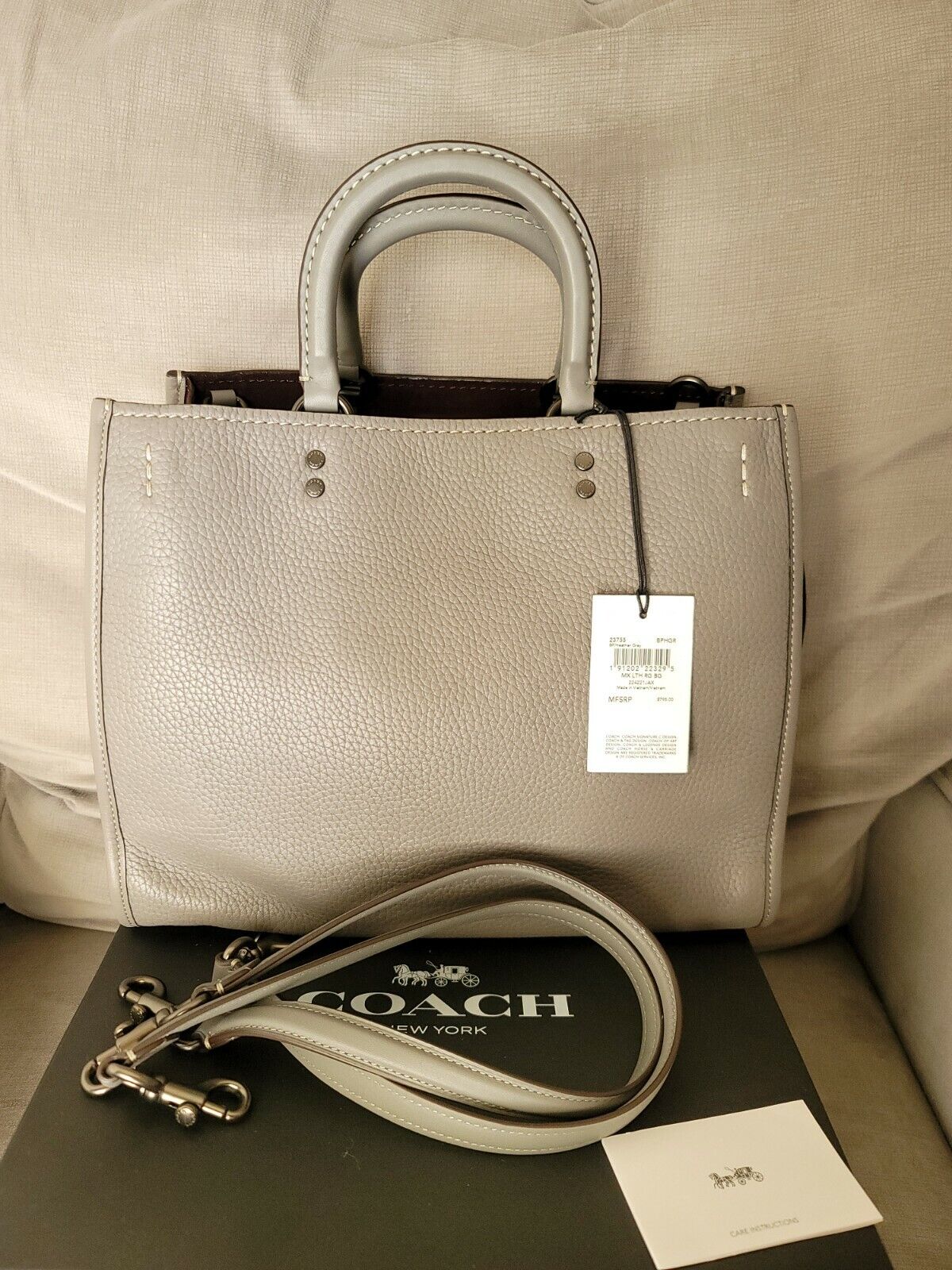Coach 1941 Rogue 23755 pebbled Heather Gray Leather With Coach 1941 Rogue 23755 pebbled Heather Gray Leather With