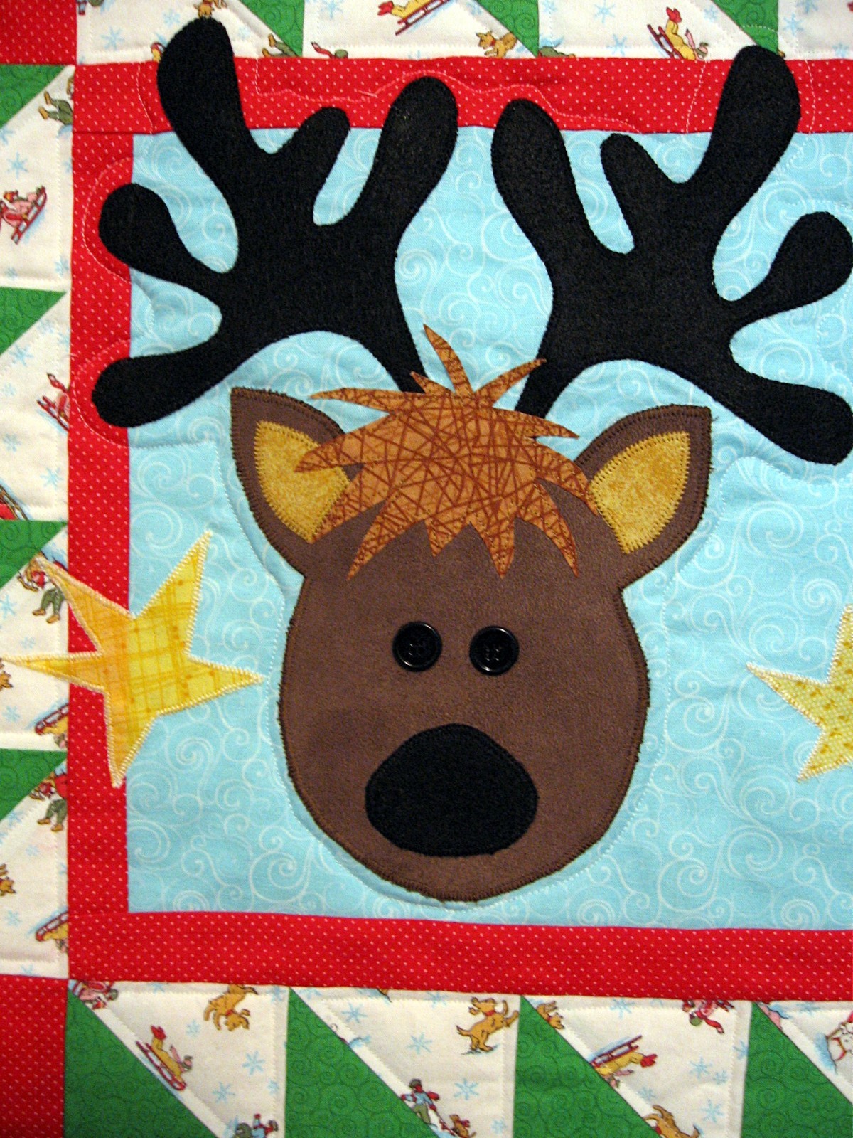 Santa's reindeer Rudolf table runner 36