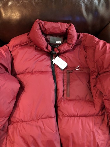 LCKR Puffer Puffy Jacket Red Maroon Full Zip Men's Size