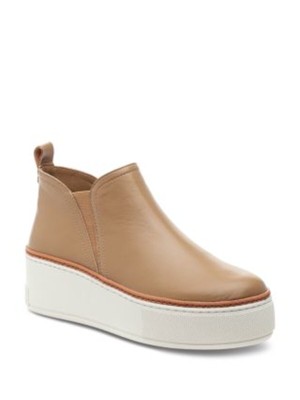 

Женские кожаные слипоны на платформе J/SLIDES телесного бежевого цвета с носком Mika, Бежевый, MIKA