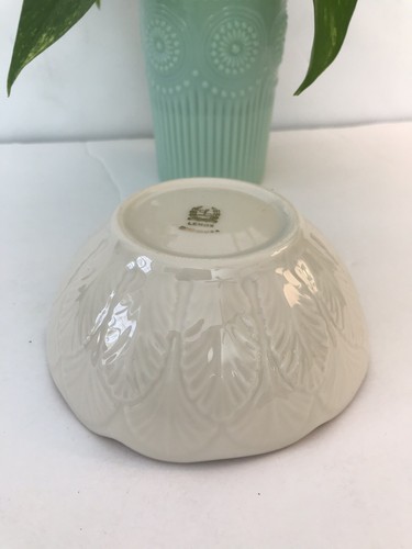 Vintage Lenox Ivory Bowl with Gold Trim Embossed Rose 4