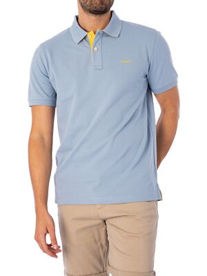 GANT Men's Regular Contrast Pique Rugger Polo Shirt, Blue