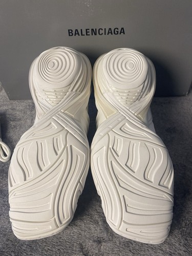 Pre-owned Balenciaga White Rubber And Mesh Tyrex Sneakers Monochrome Size Eu 36/us 5.5