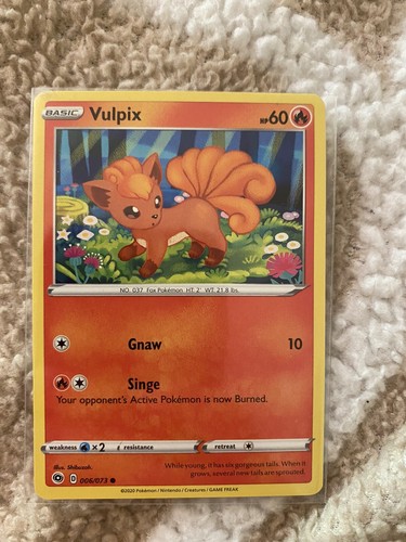 Vulpix 006/073 (NM, Pokemon Card, Champion's Path, 2020 Vulpix 006/073 (NM, Pokemon Card, Champion's Path, 2020
