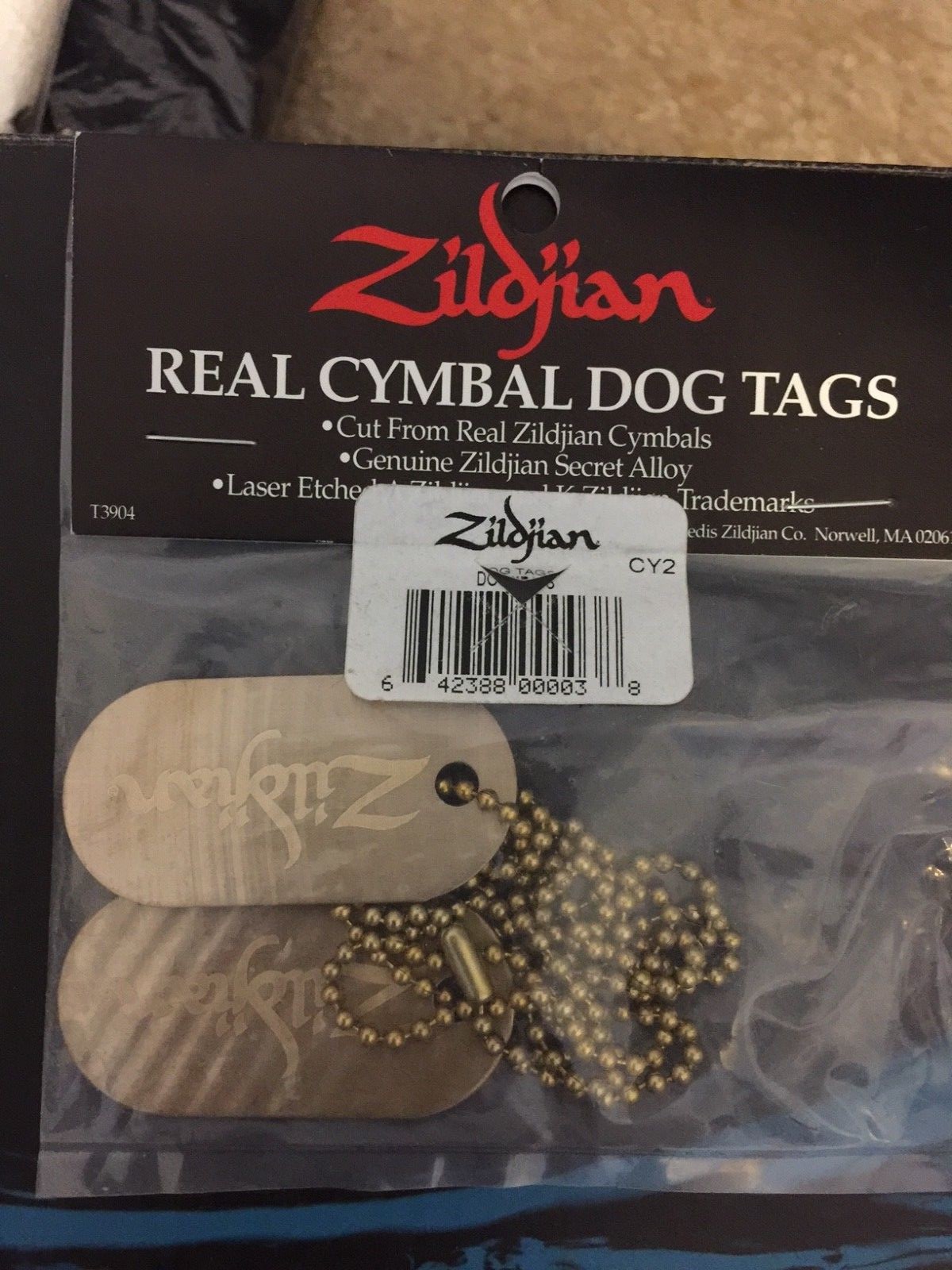 Zildjian  Real Turkish Cymbals Dog Tags:  New!