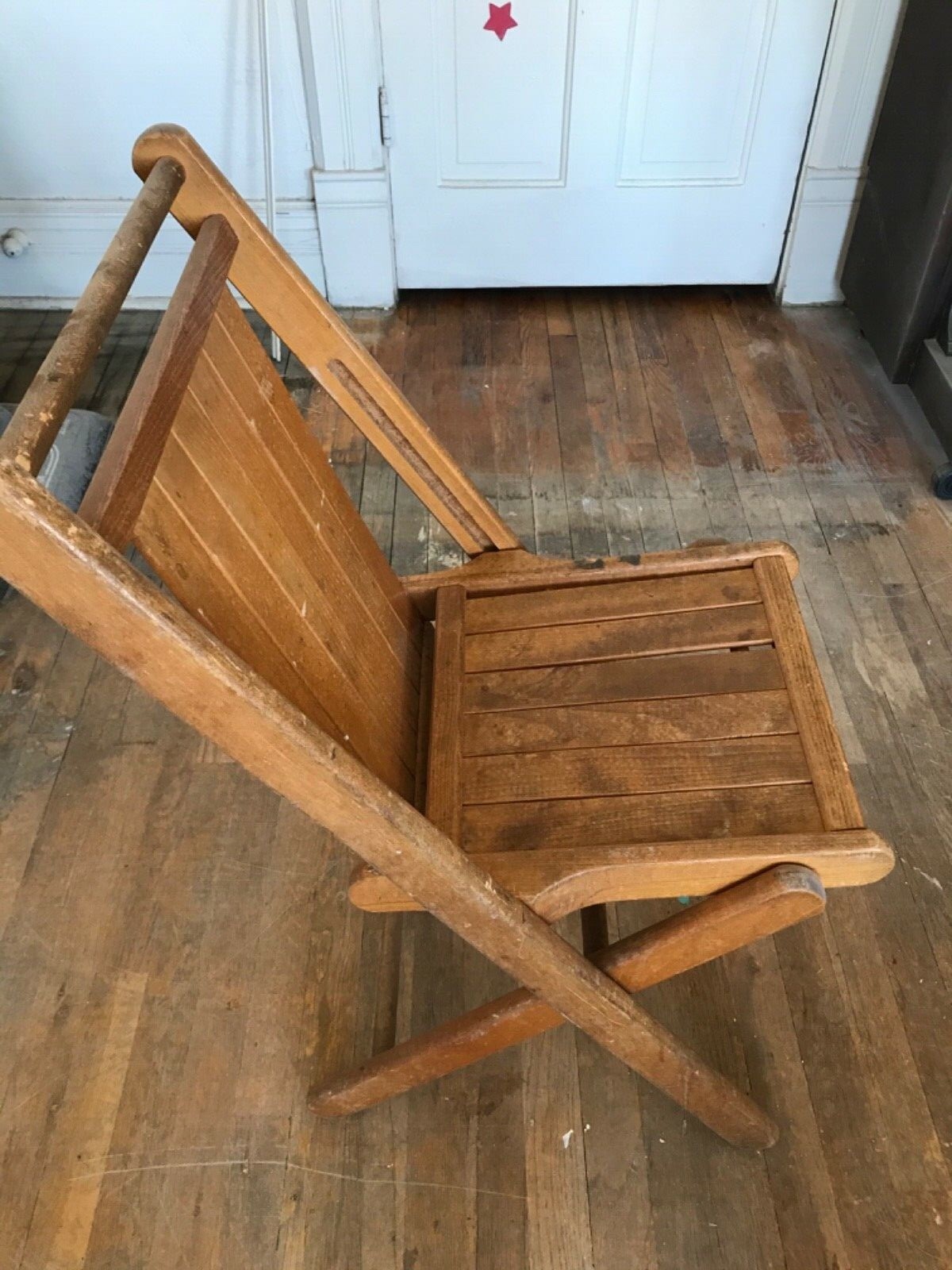 Vintage Peerless Wood Folding Chair Tuck Er' Way Tucker-Way