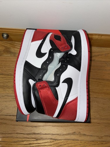 Pre-owned Jordan Wmns Air  1 High Og "satin Black Toe" Cd0461-016 Size 7.5- 12. In Multicolor