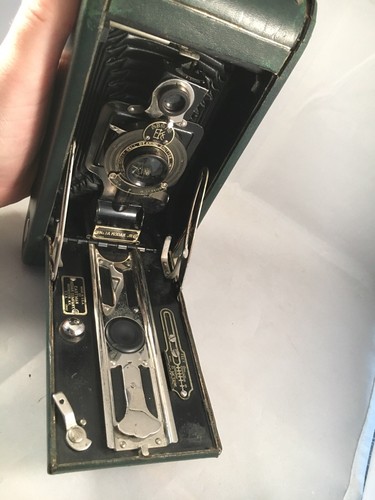 GREEN KODAK NO. 1A POCKET JUNIOR FOLDING CAMERA AS-IS