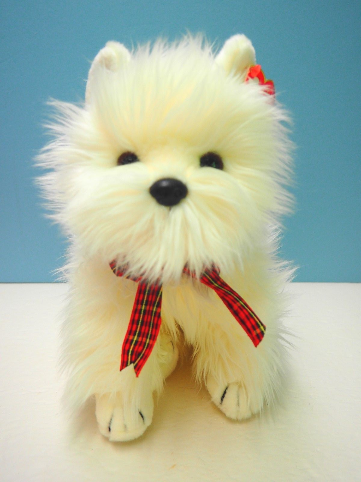 Ty Plush Classic Beanie Buddy White Fluffy Puppy Dog 