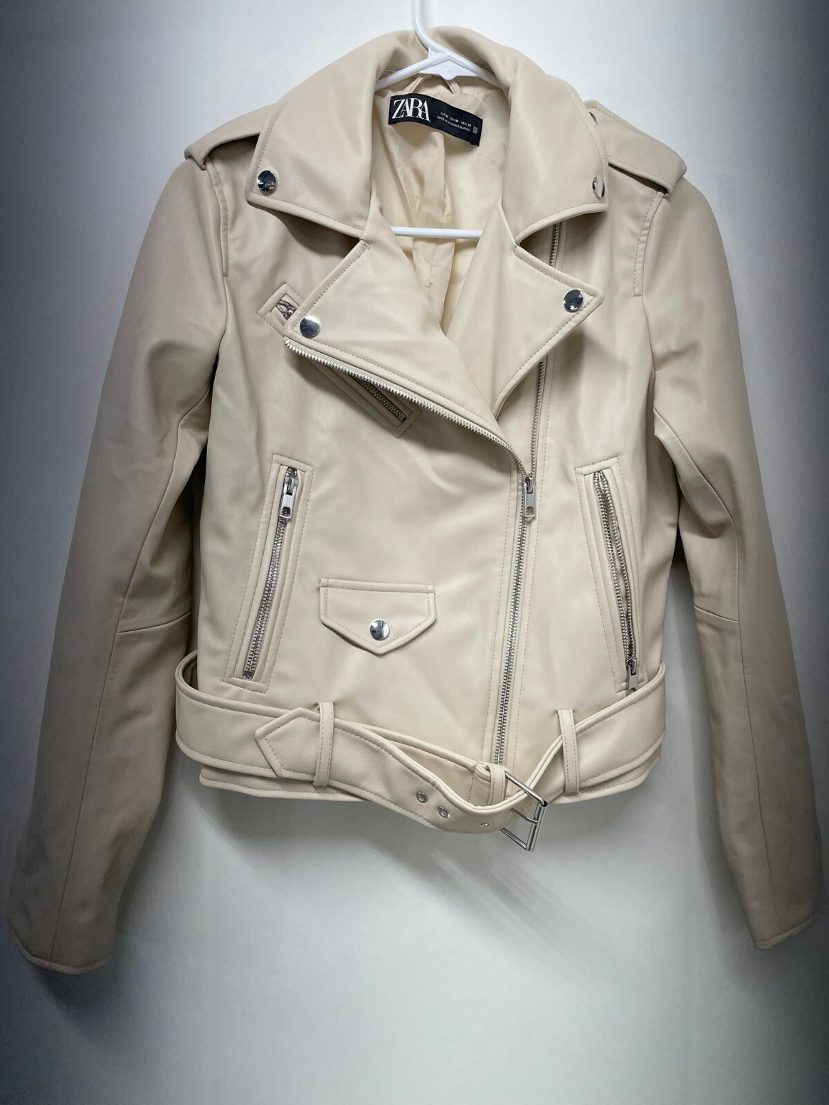 Zara Womens M Faux Leather Motorcycle Moto Jacket Zip Up Zara Womens M Faux Leather Motorcycle Moto Jacket Zip Up