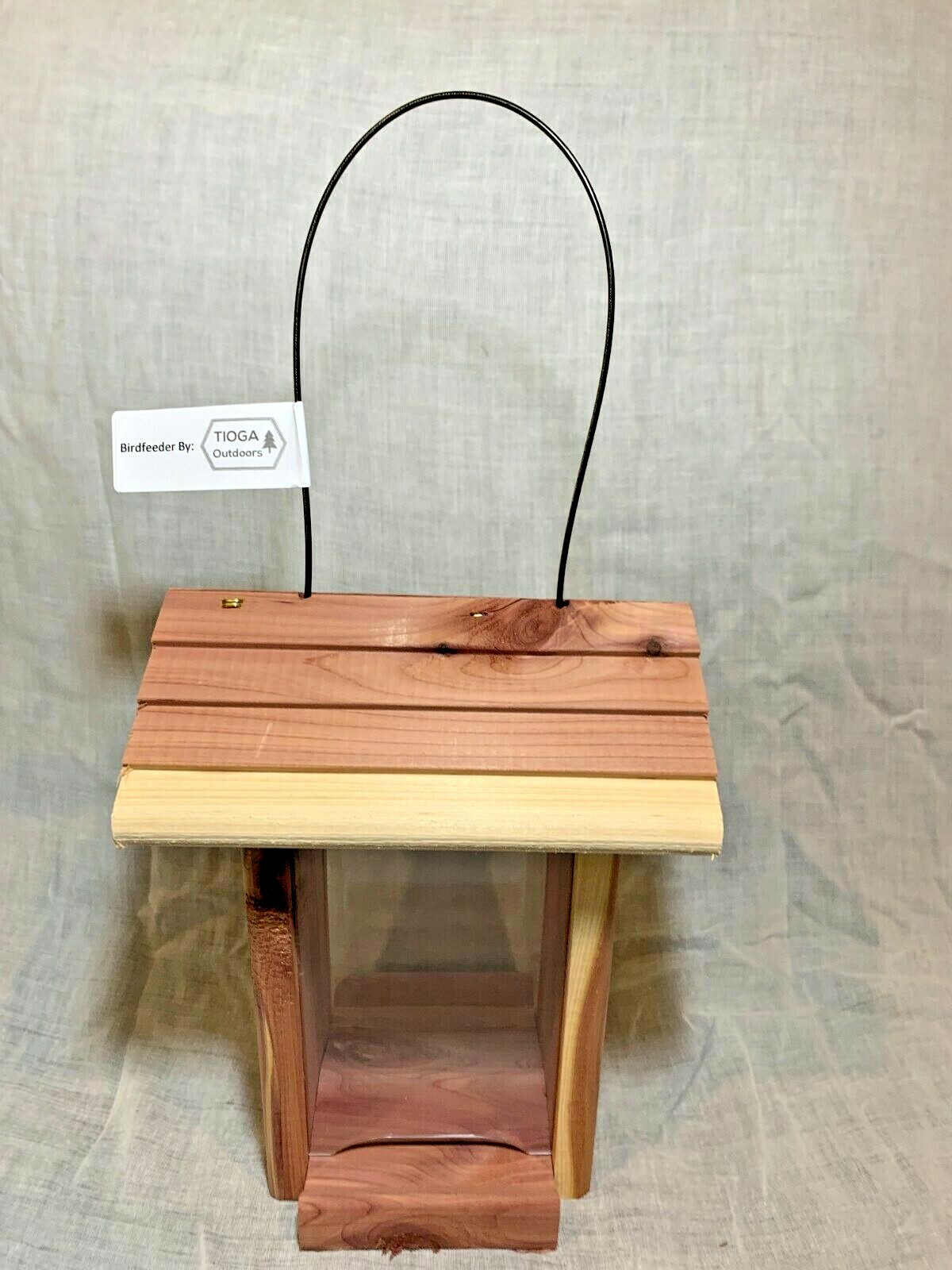 Cedar Bird Feeder with Easy Fill Roof - 4.5" x 4.625" x 8.25" by TIOGA Outdoors