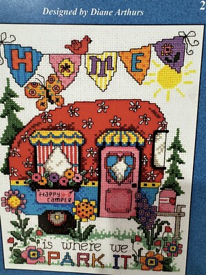 Happy Camper Imaginating cross stitch pattern Chart Diane Arthurs 2015 Glamping