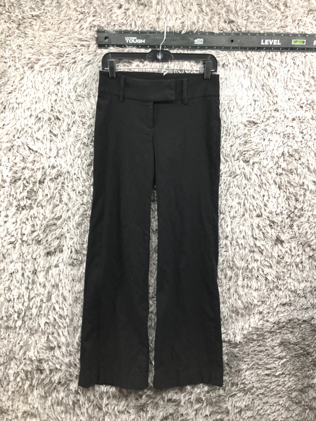 H&M Black Slack Trouser Pants Size 8 Womens Mid Rise Dark