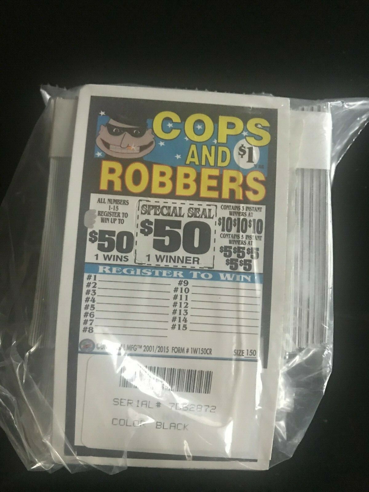 Cops Robbers Pull Tabs 1 Window 150 Tickets Payout 105 Free Shipping Usa Storepaperoomates Shop Cheapest Online Shop In Africa