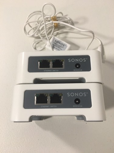 (2) Sonos Ethernet Bridge Modules With (1) Power Cord Tested Working