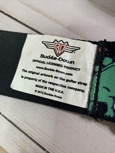 Buckle-Down Guitar Strap red green blue yellow dinosaurs Black 2”Wide up to 55”