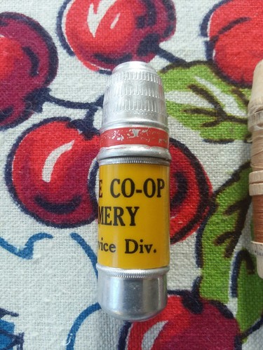 Vintage Advertising Renville MN COOp Creamery Aluminum Sewing Case