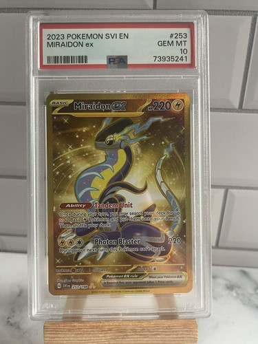 Miraidon ex 253/198 PSA 10 Gold Hyper Rare Pokemon Scarlet Miraidon ex 253/198 PSA 10 Gold Hyper Rare Pokemon Scarlet