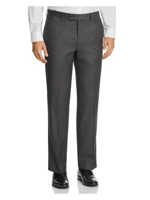 MICHAEL KORS Mens Grey Flat Front, Stretch, Classic Suit Split Pants 38W / 30L