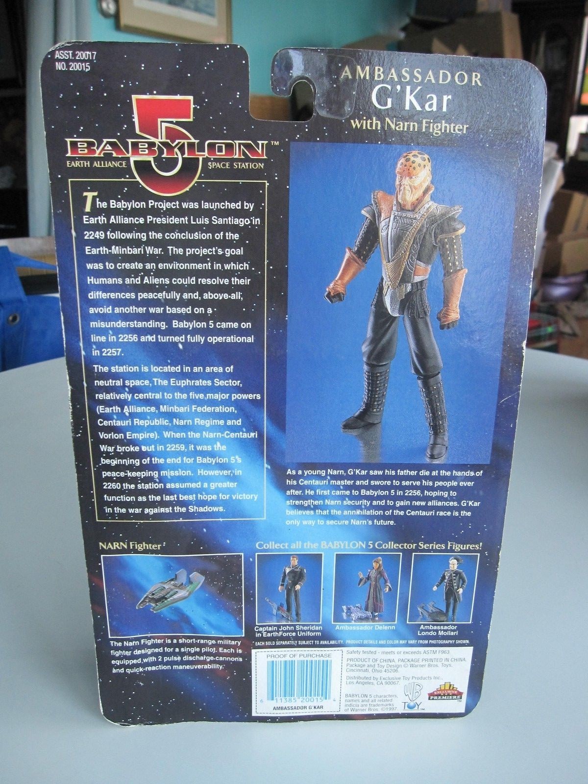 '97 WB & Exclusive Toy Babylon 5 Earth Alliance Space Station Amb. G'Kar MOC