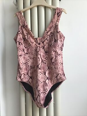 Accessorize London Pale Pink Animal Print  Women s Swim Suit Size 18
