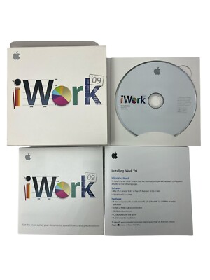 Apple iWork 09 Software v9.0 Install DVD Mac Macintosh Office Disc 2009 Computer