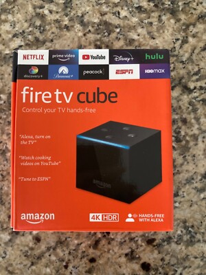 Amazon Fire TV CUBE 2nd Gen 4K UHD MEDIA STREAMER W/ALEXA Remote. OPEN BOX