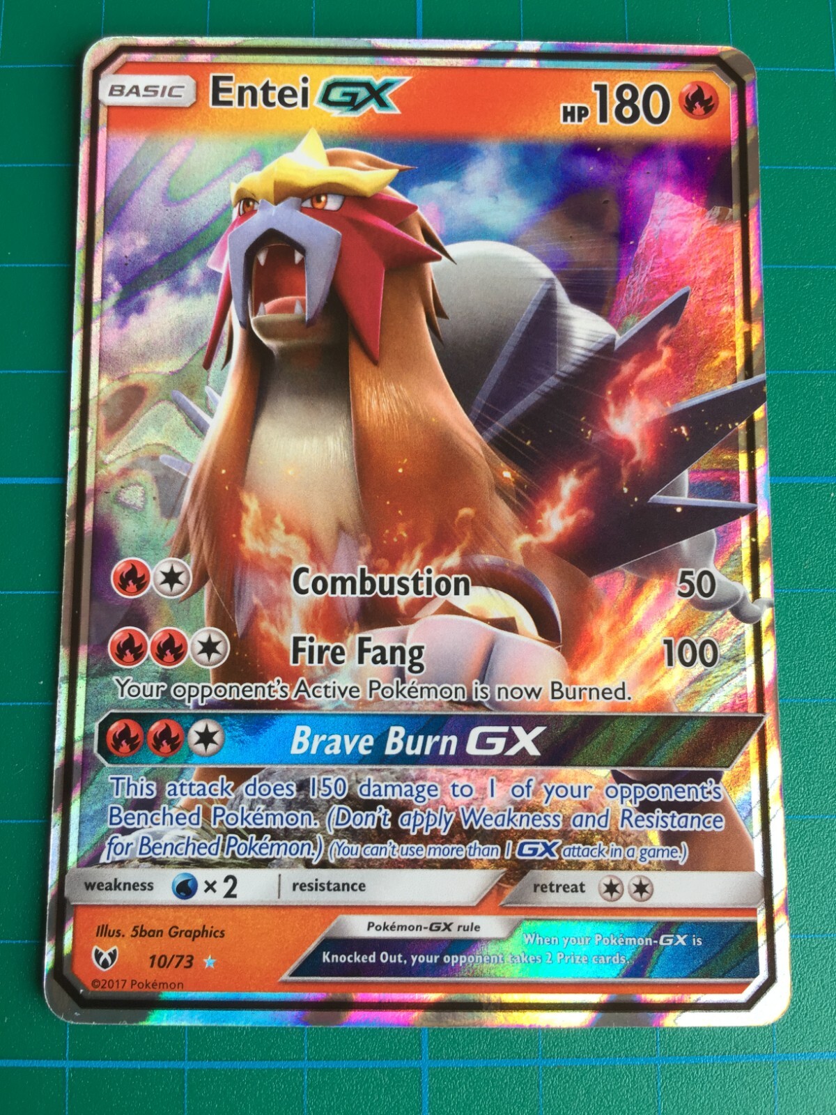 Pokémon Entei GX 10/73 Ultra Secret Rare Shining Legends