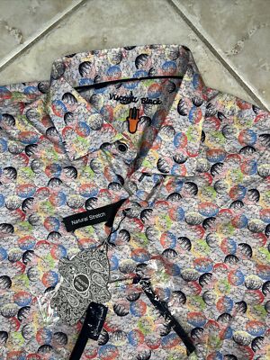 Luchiano Visconti Casual Shirt Mens S Multicolor Art Circle Print LS NWT $125