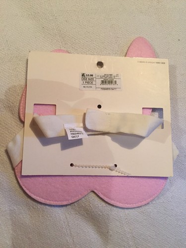 Cat And jack Bunny mask Pink & White Glitter Velcro New Target Dress Up Costume