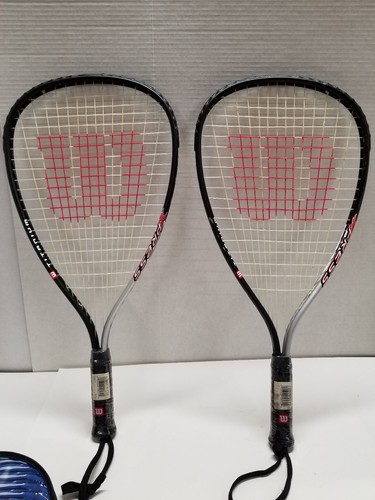 2 ~ WILSON RAQUETBALL RAQUETS XPRESS POWER CHANNEL TITANIUM W/CASE ~