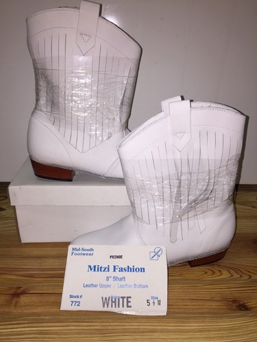 White, Square Dance Boots/shoes Size 5.5 M,Mitzi Fashion, Fringe