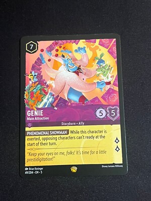 Lorcana Shimmering Skies #49 Genie Main Attraction -Legendary (002)