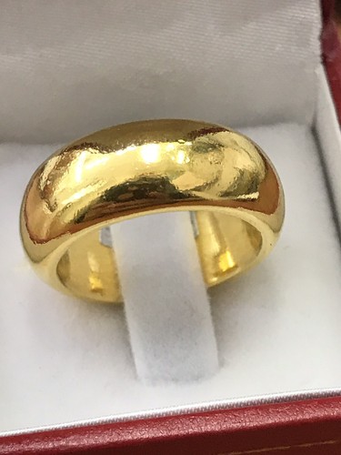 Pre-owned Luckyhhhjewelry 24k Solid Yellow Gold Custom Handmade Band Ring Any Size 5 -13 15 Grams