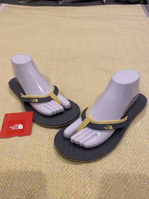 The North Face Women's Base Camp Mini Flip-Flop  Grey Yellow US 7 New